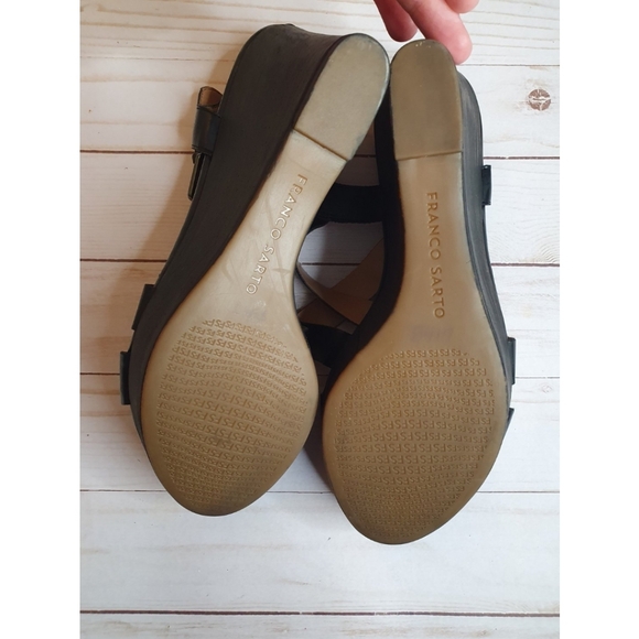 Franco Sarto Stallion Strappy Criss Cross Cork Wedge Sandal, Platform, Black, 9 - Picture 3 of 7